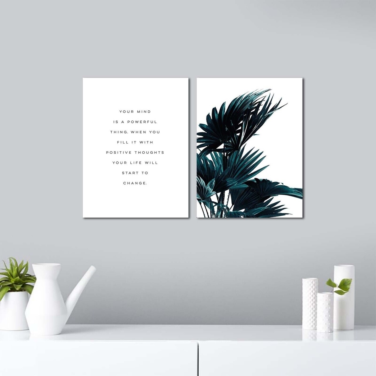 Set 2 tablouri decorative, Alpha Wall, Powerful Mind, 30x40 cm - imagine 3